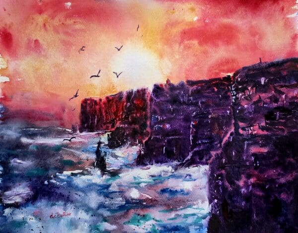 cliffs of moher watercolour