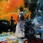 the wedding carriage watercolour
