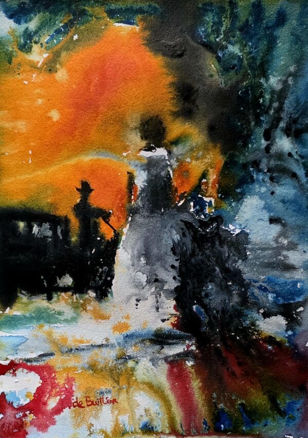 the wedding carriage watercolour