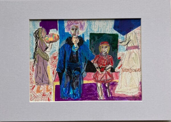 The Girl With The Strawberry Bag A4 (Mounted)
