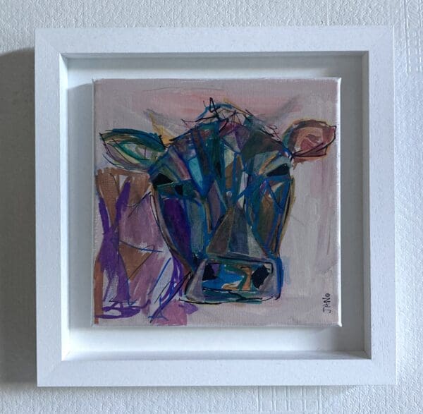 Geometric Cow (29cm) Framed