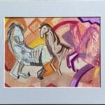 National Horses in Pink A4 (Mounted)