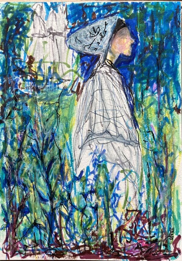 French Lessons In Blue A4 (Mounted) - Image 2