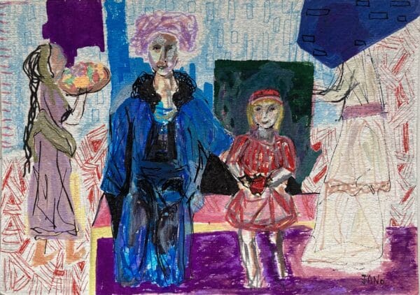 The Girl With The Strawberry Bag A4 (Mounted) - Image 3