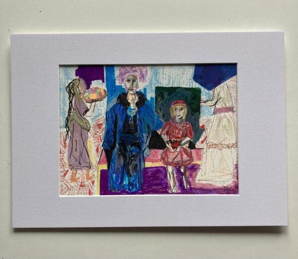 The Girl With The Strawberry Bag A4 (Mounted) - Image 2