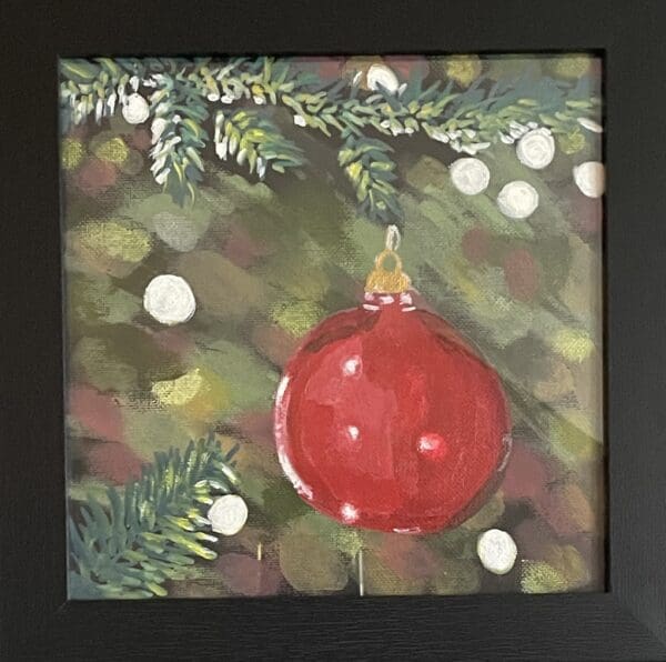 Pair of Christmas Art Framed canvas paintings