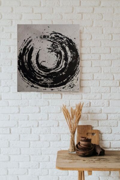 Installation painting with a model car