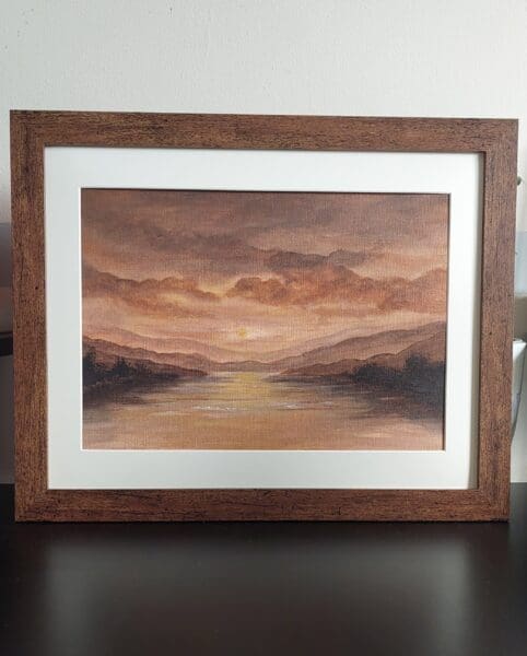 Last Light Over the Lake- acrylic