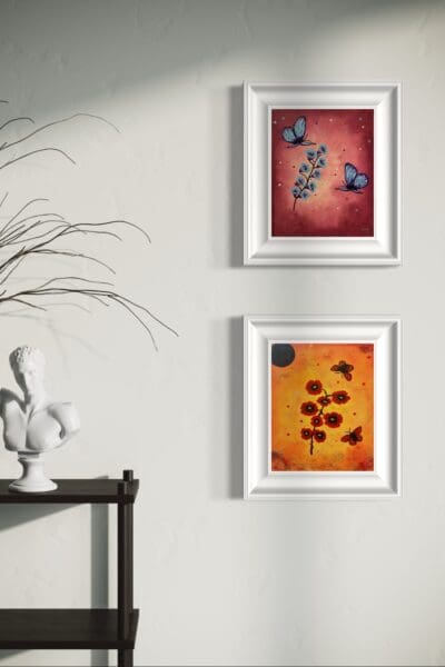 6 and 7 Butterflies and florals