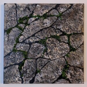Fractured Stone - Textured Mixed Media Canvas