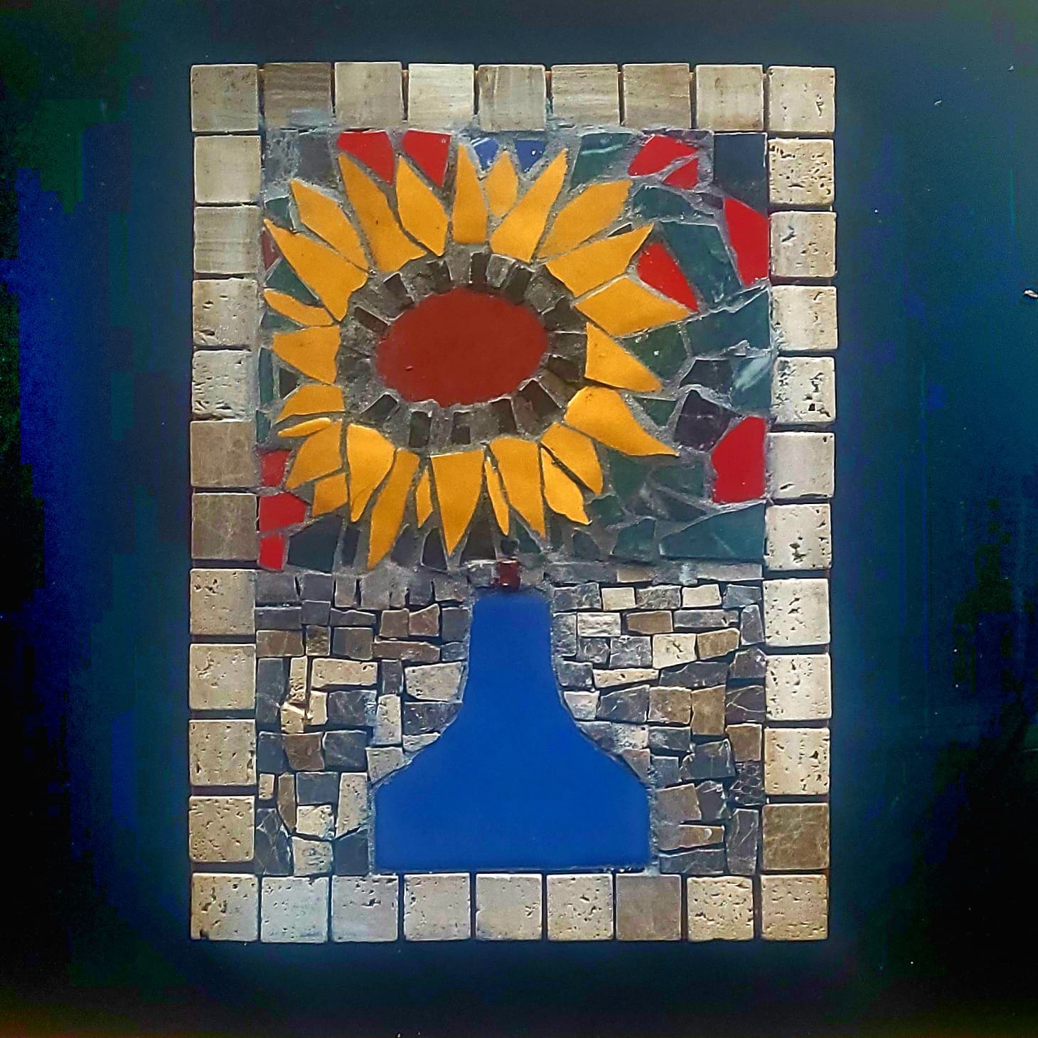 MOSAIC SUNFLOWER IN VASE