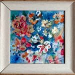 Golden Blossoms in Blue