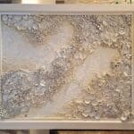 When the sea goes quiet - original hand sculpted textured wall art