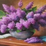 Lilac Elegance "Lilac Elegance" presents a stunning bouquet of lilacs, their rich purple hues radiating vibrancy against a warm wooden backdrop. The delicate petals and lush green leaves are meticulously rendered, inviting a sense of tranquility and beauty. A softly draped cloth and an open book add a touch of intimacy, enhancing the overall composition. This artwork embodies a serene charm, making it a perfect addition to any space in need of a floral touch. 0 Likes Artwork Original Generation 1 Generation 2 Generation 3 flowers lilac vase painting vibrant nature Generate Assistant Beta Saved Content Activity Product Description Upgrade your plan to unlock more sparks. Upgrade to use Custom Rules Boost your AI productivity with a paid plan. Lilac Elegance presents a generous bouquet of lilacs arranged in a low ceramic bowl against warm wooden tones. Dense clusters of purple petals and green leaves are rendered with luminous color and expressive brushwork, while an open book, a softly draped cloth, and scattered blossoms add a quiet, intimate note. This refined still life brings floral color and calm to living rooms, bedrooms, or study nooks — a subtle, stylish addition to your space.