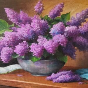 Lilac Elegance "Lilac Elegance" presents a stunning bouquet of lilacs, their rich purple hues radiating vibrancy against a warm wooden backdrop. The delicate petals and lush green leaves are meticulously rendered, inviting a sense of tranquility and beauty. A softly draped cloth and an open book add a touch of intimacy, enhancing the overall composition. This artwork embodies a serene charm, making it a perfect addition to any space in need of a floral touch. 0 Likes Artwork Original Generation 1 Generation 2 Generation 3 flowers lilac vase painting vibrant nature Generate Assistant Beta Saved Content Activity Product Description Upgrade your plan to unlock more sparks. Upgrade to use Custom Rules Boost your AI productivity with a paid plan. Lilac Elegance presents a generous bouquet of lilacs arranged in a low ceramic bowl against warm wooden tones. Dense clusters of purple petals and green leaves are rendered with luminous color and expressive brushwork, while an open book, a softly draped cloth, and scattered blossoms add a quiet, intimate note. This refined still life brings floral color and calm to living rooms, bedrooms, or study nooks — a subtle, stylish addition to your space.