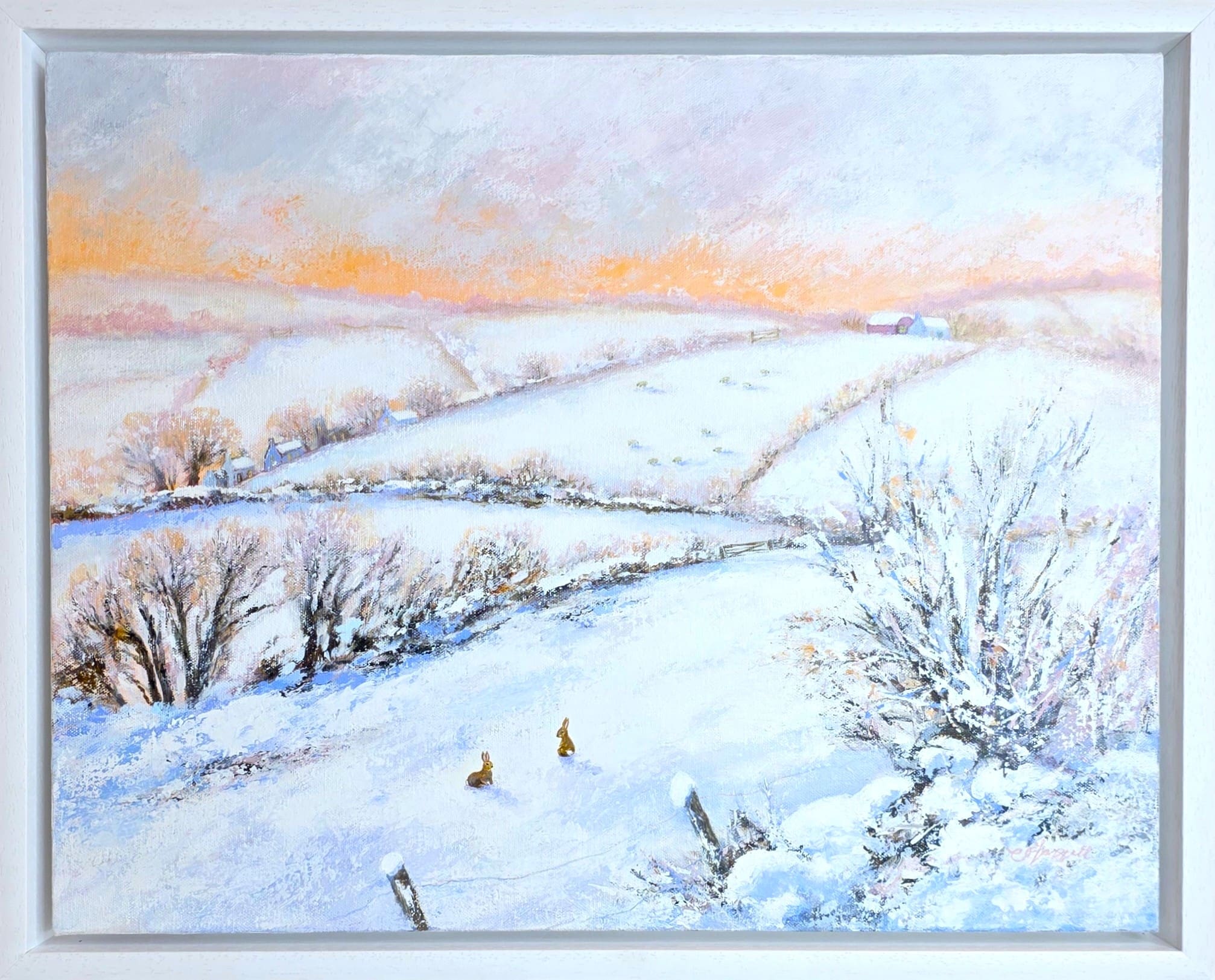 Winter Stillness – Little Rabbits in Snow