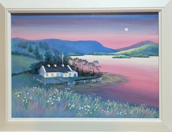 Cottage by the Sea in Moonlight