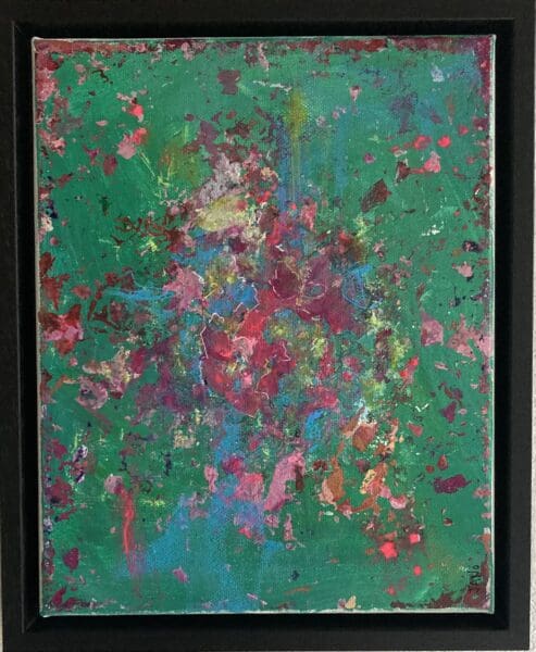 Original Abstract Art, Irish Art, Contemporary Irish Abstract Art 'What’s App' (29 cm) Framed