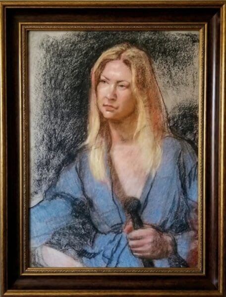 Portrait Of Young Irish Woman With Sword.