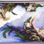 The Horizon of Roots - abstract mixed media on wooden board