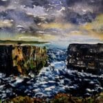 Downpatrick head mayo watercolour