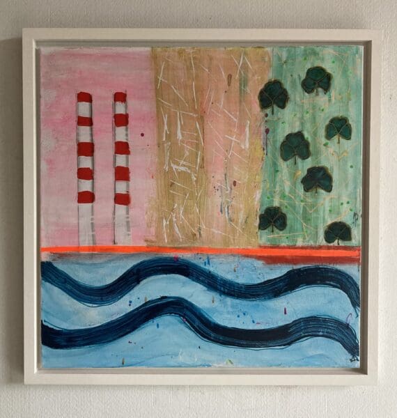 In Dublin Now - Poolbeg Chimneys Framed 66cm