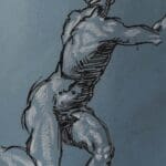 Ink and Pastel : Michelangelo Revisited.