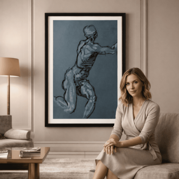 Ink and Pastel : Michelangelo Revisited.