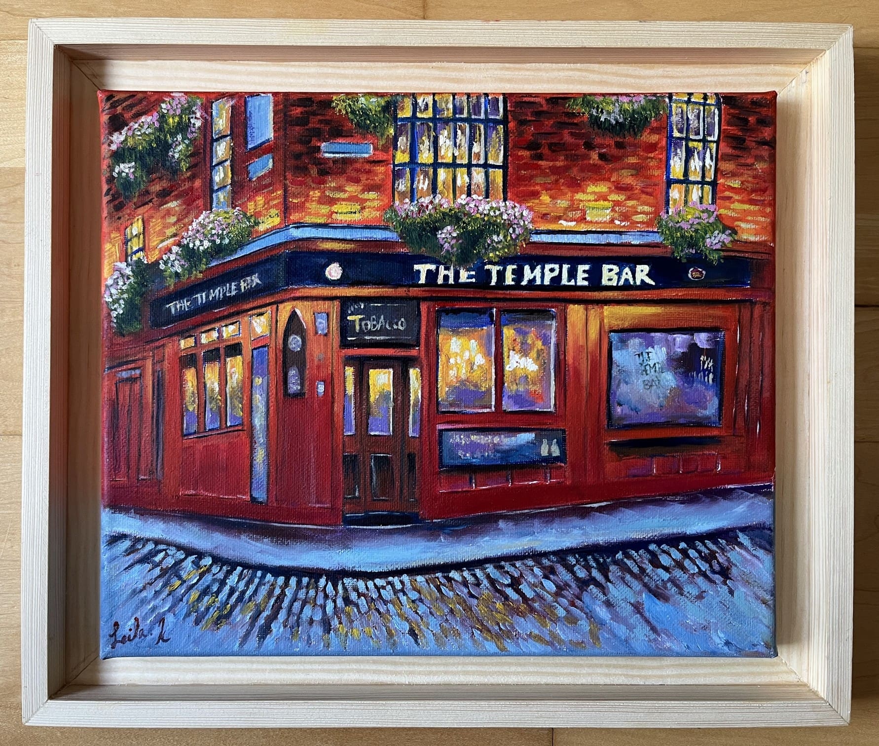 Original oil painting of Temple Bar, Dublin. Framed artwork, one of the most famous Irish landmarks - Image 6
