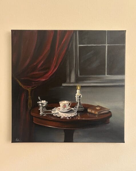 A hush of lace and light, poured gently into porcelain.