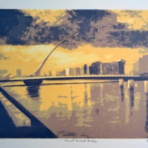 Samuel Beckett Bridge print by printmaker Aidan Flanagan