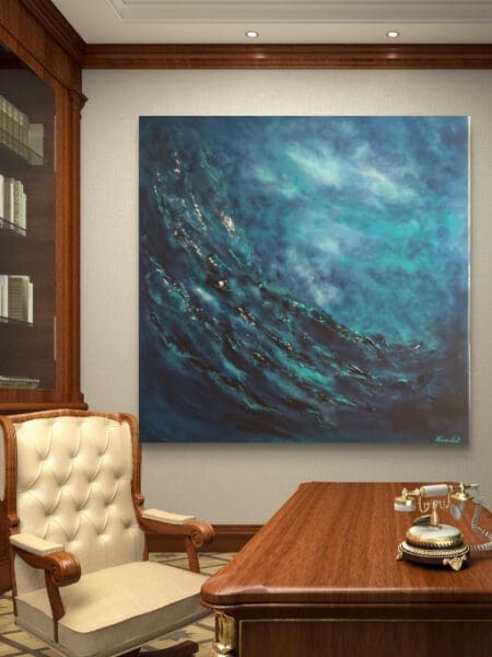 Large statement piece. 90x 90cms.”Sail through every storm”