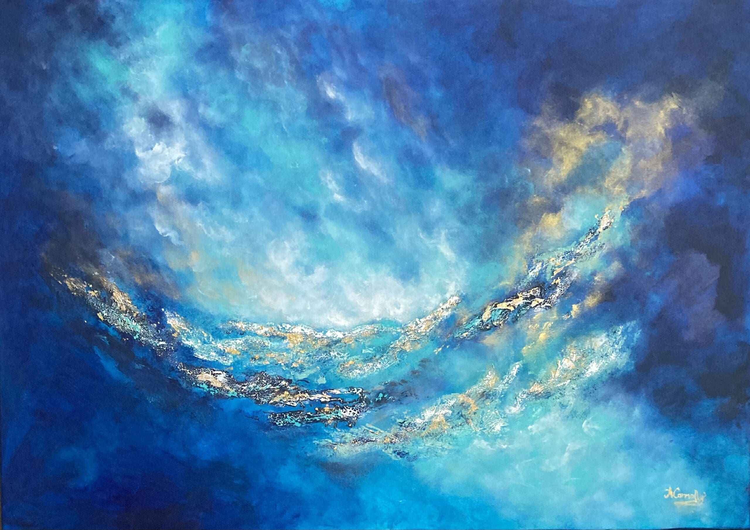 Large statement 100 x 70cms. “Ocean Breeze” - Image 7