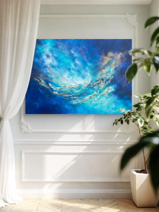 Large statement 100 x 70cms. “Ocean Breeze” - Image 6