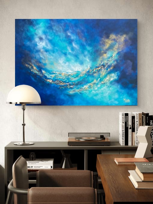 Large statement 100 x 70cms. “Ocean Breeze” - Image 4