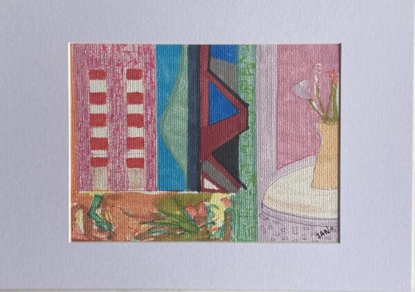Original Irish Art - Afternoon Tea Dublin - Poolbeg Chimneys A4 Mounted