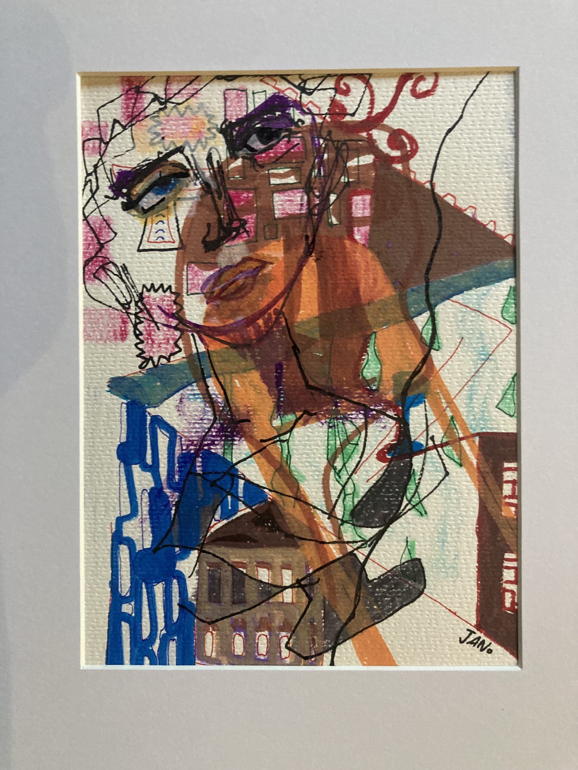 Original Drawing Isabella Rossellini Franny Forst, Abstract Portrait Sketch, Irish Artwork (A4) - Image 2