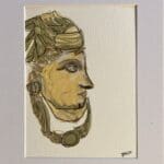 Original Irish Abstract Drawing Roman Door Knocker Junk Mail - Knock Knock A4 Mounted