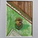 Original Irish Abstract Drawing Roman Door Knocker Junk Mail - No Junk Mail A4 Mounted