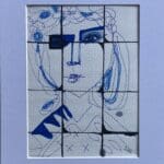Original Irish Abstract Figurative Drawing Abstract - Crittall Me A4 Mounted