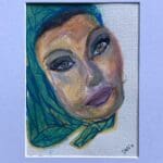 Original Irish Abstract Figurative Drawing Abstract - Lips Done, Sophia Lauren A4 Mounted