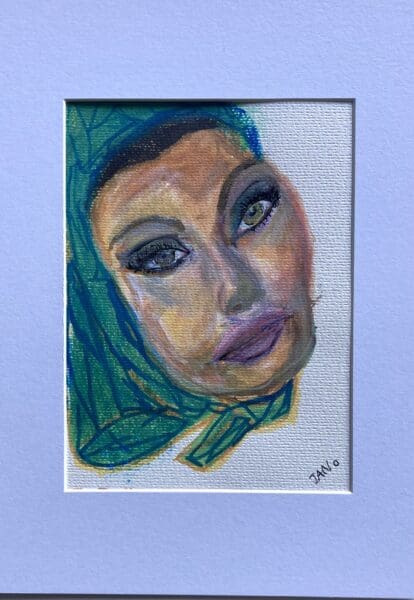 Original Irish Abstract Figurative Drawing Abstract - Lips Done, Sophia Lauren A4 Mounted