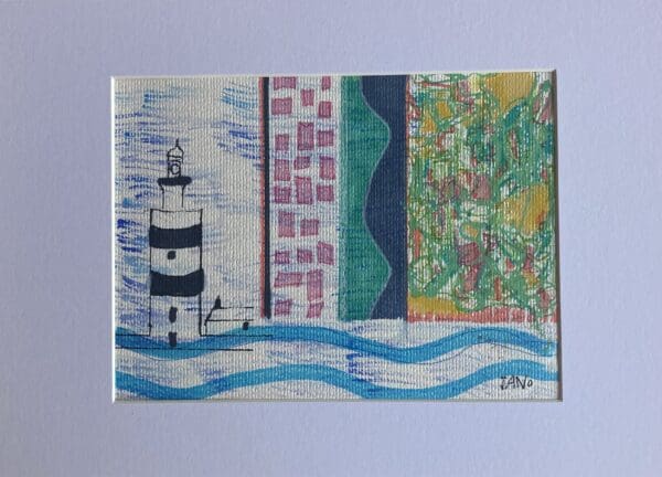 Original Irish Art - Hooked on Hook A4 Mounted
