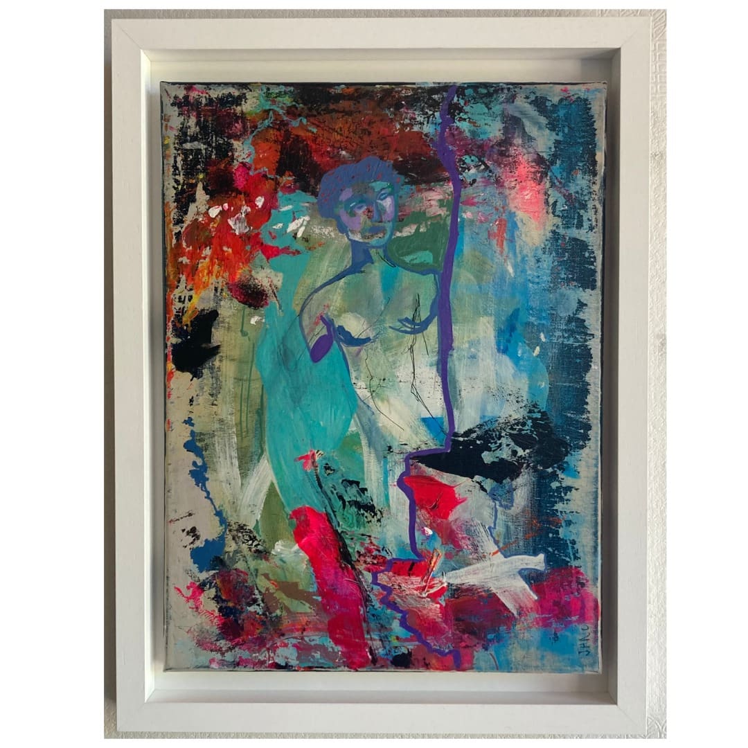 Original Abstract Figurative Painting, Modern Irish Wall Art, "Times New Roman" (48cm) FRAMED - Image 2