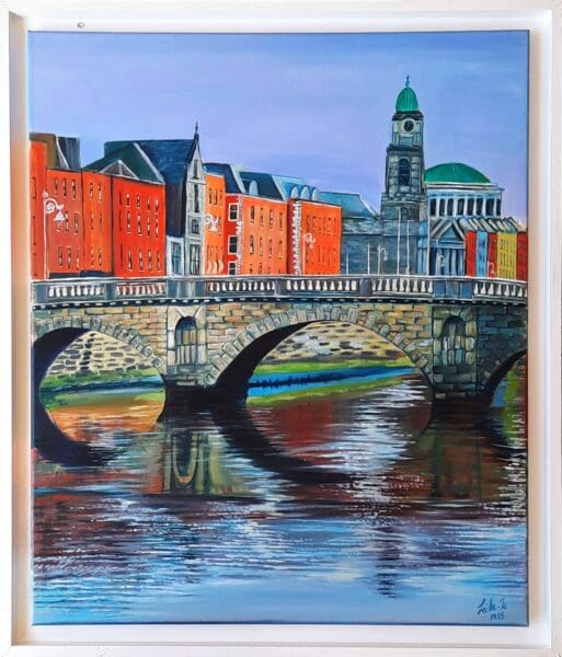 Mellows Bridge Dublin Oil Painting – Irish Cityscape Art (Copy)
