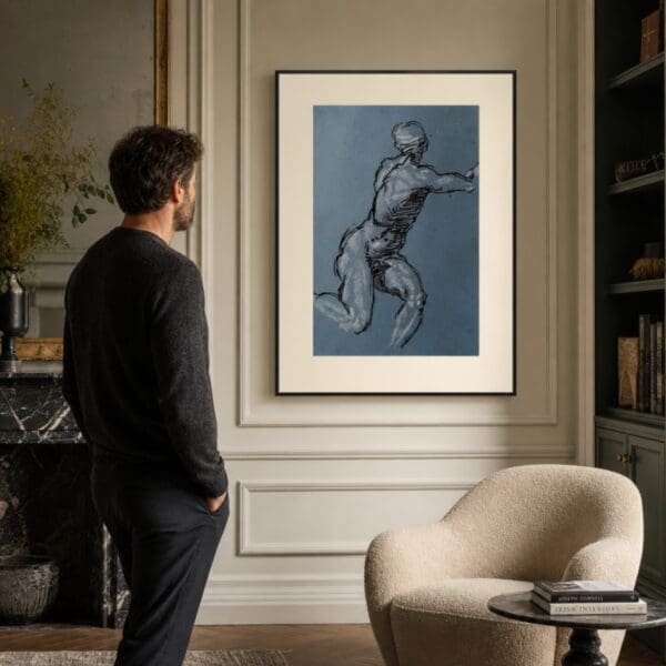 Ink and Pastel : Michelangelo Revisited.