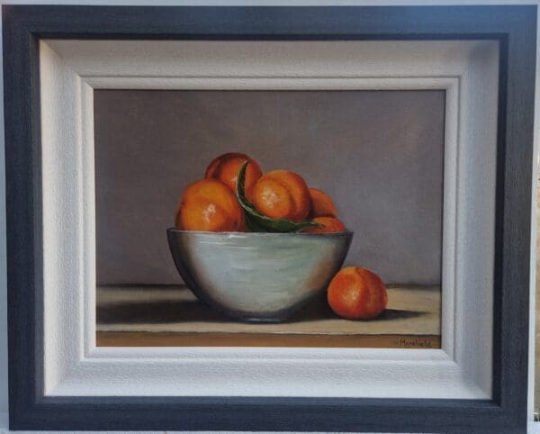 Satsumas in a Grey Bowl