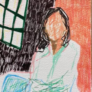 Original Irish Drawing - Irish Art Figurative Art - T Minus 25" A4 Mounted