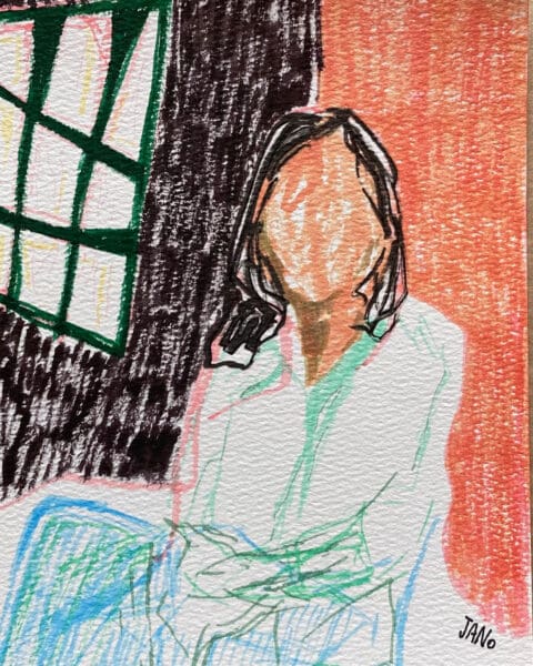 Original Irish Drawing - Irish Art Figurative Art - T Minus 25" A4 Mounted