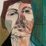 Original Irish Drawing - Irish Art Figurative Art - "The Woman on The Bus" A4 Mounted